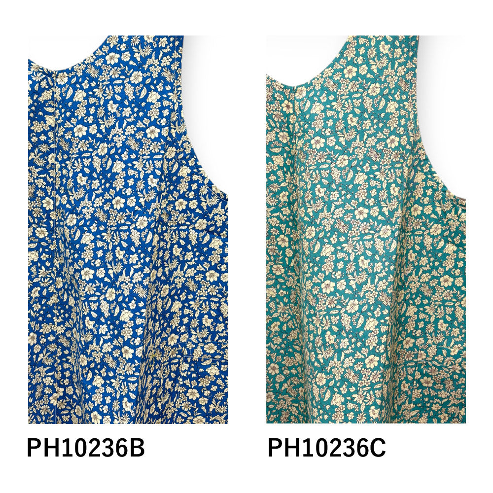 #1219　華やかチュニック風エプロンドレス　花柄　母の日　綿100％　ギフト