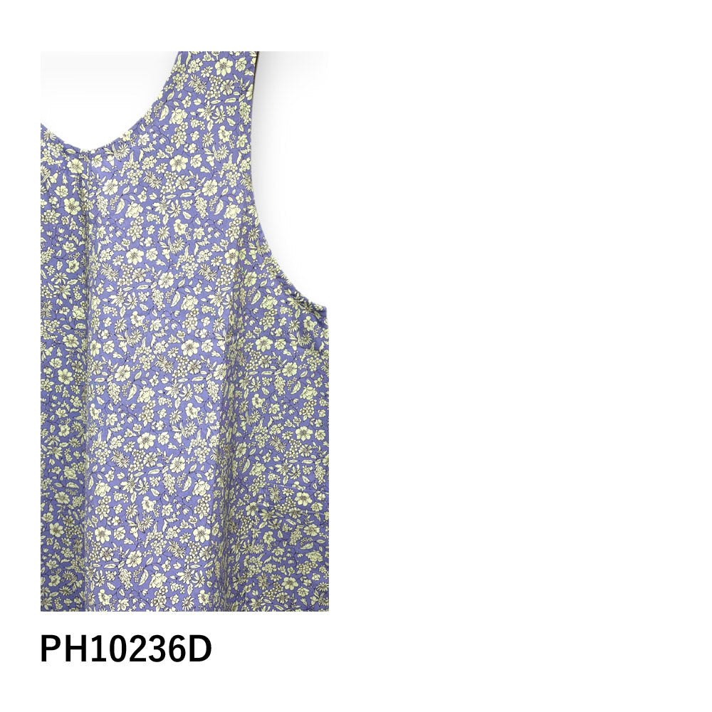 #1219　華やかチュニック風エプロンドレス　花柄　母の日　綿100％　ギフト