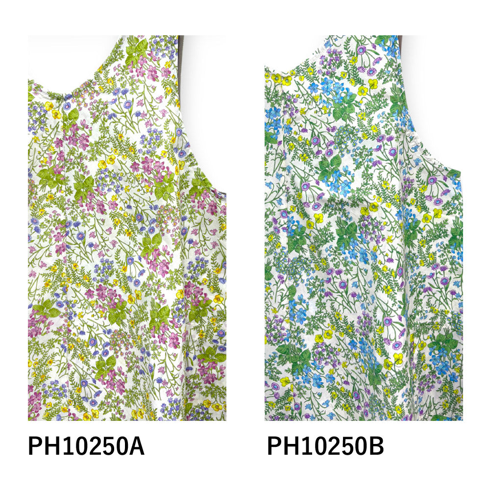 #1219　華やかチュニック風エプロンドレス　花柄　母の日　綿100％　ギフト