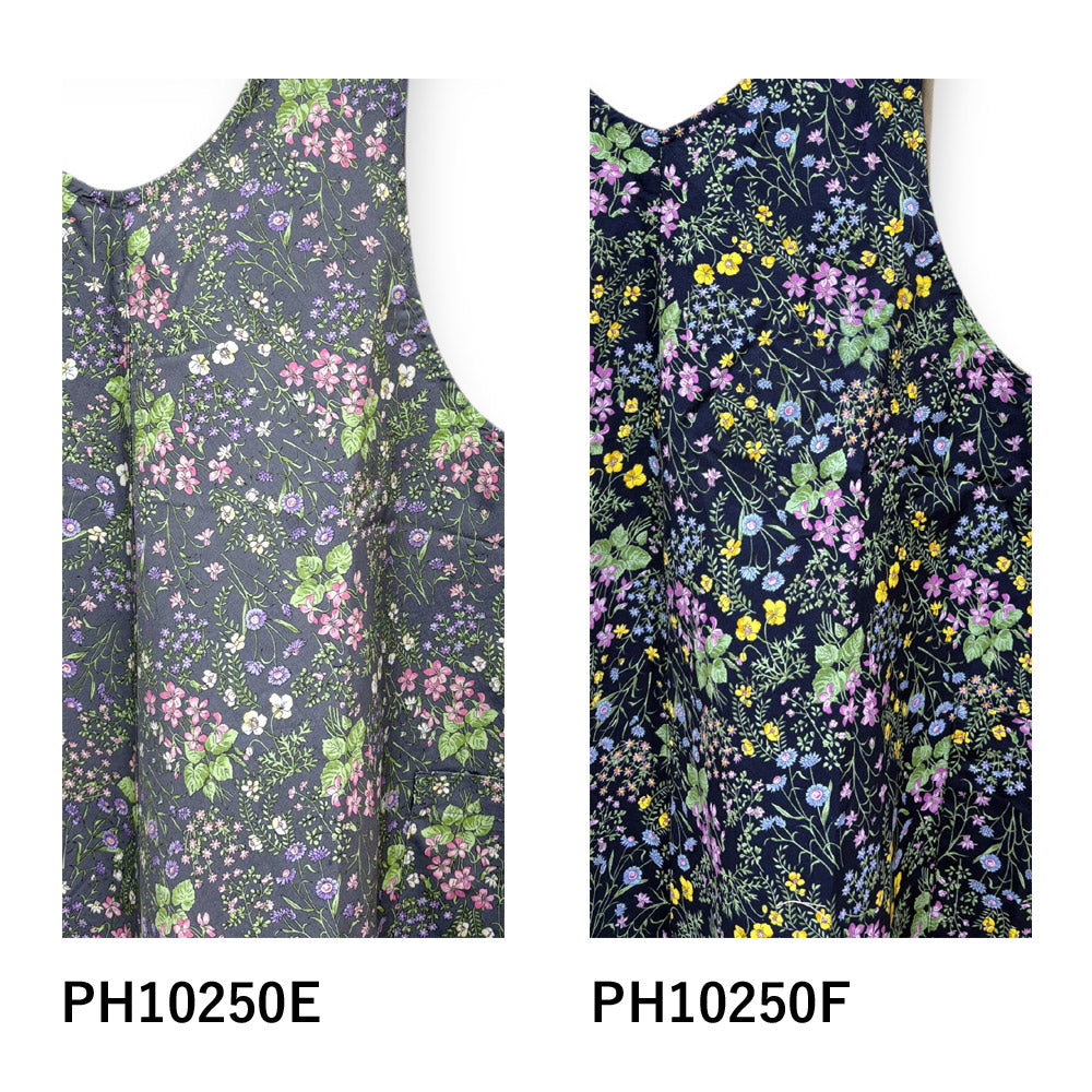 #1219　華やかチュニック風エプロンドレス　花柄　母の日　綿100％　ギフト