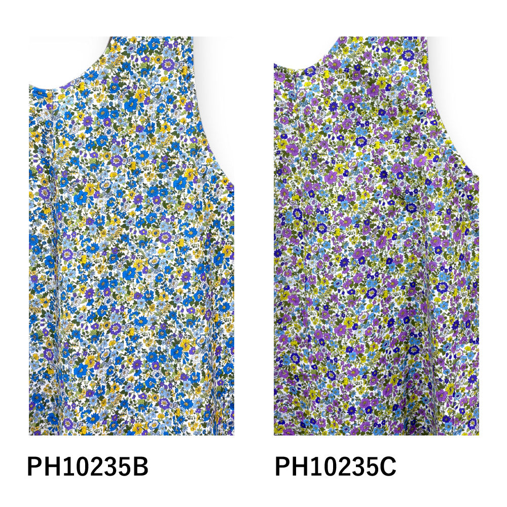 #1219　華やかチュニック風エプロンドレス　花柄　母の日　綿100％　ギフト