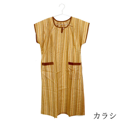 #4135　涼やかしじら織サンドレス　アッパッパー　綿100％　日本製　ギフト